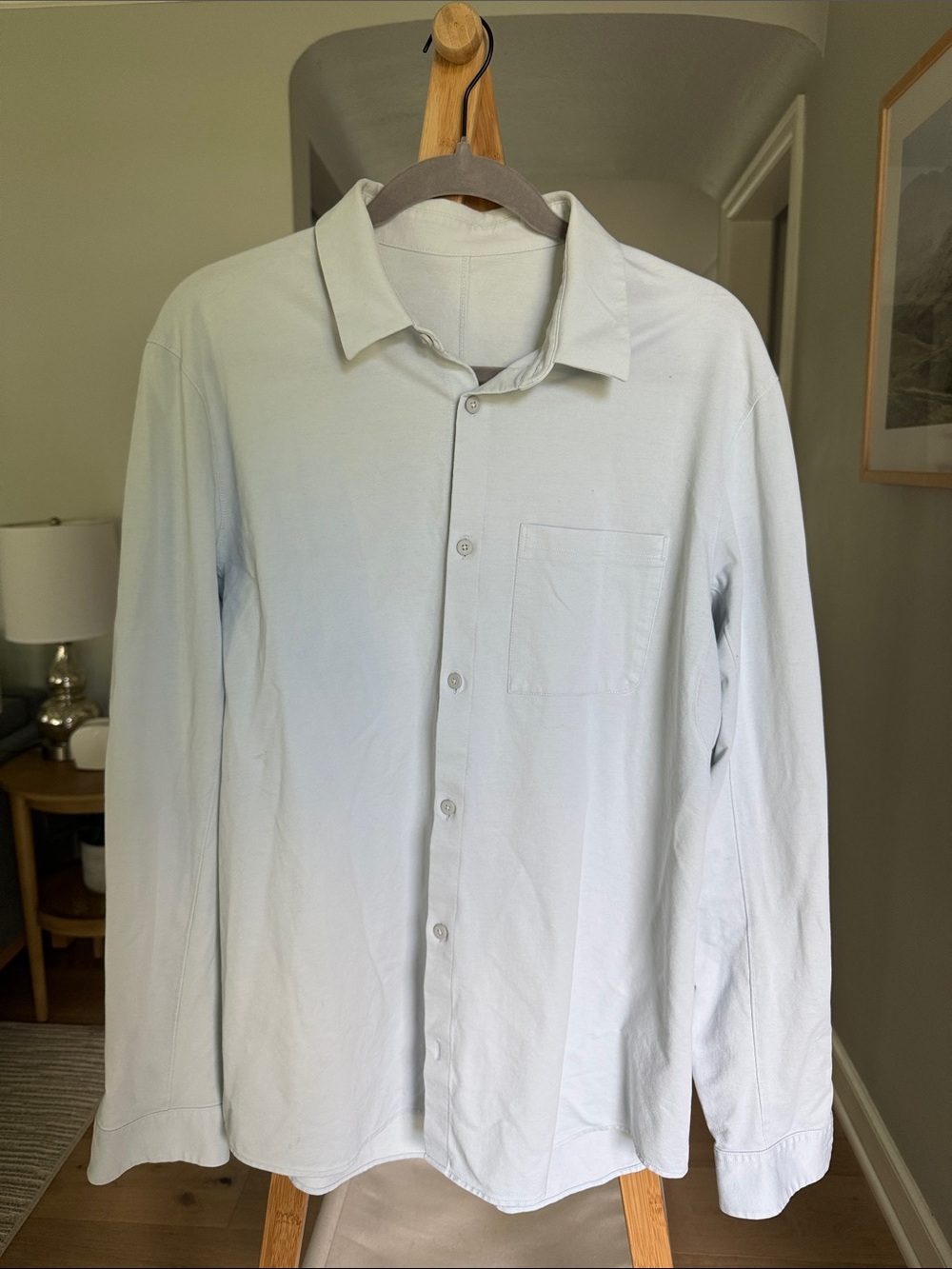 lululemon athletica Pale Blue Gray Long-Sleeve Button-Down Shirt
